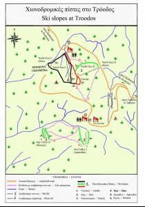 Χιονοδρομικό Κέντρο Τροόδου Κύπρου χάρτης / Troodos Ski Center Cyprus map