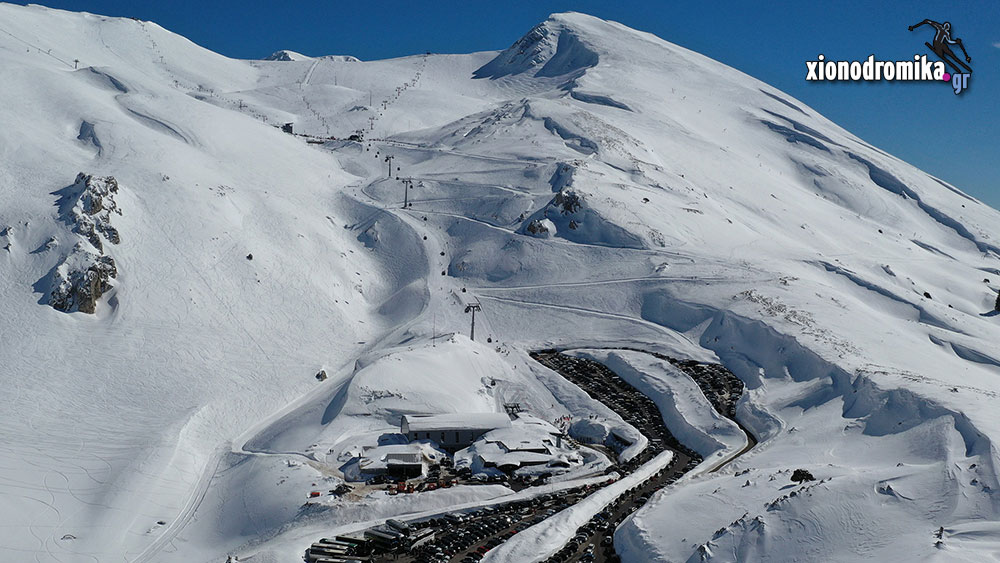 Χιονοδρομικό Κέντρο Παρνασσού aerial drone - xionodromika.gr